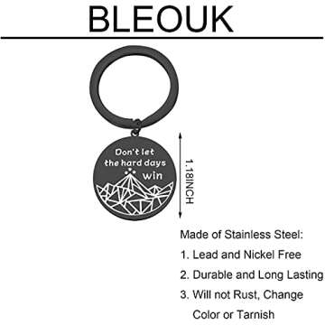 BLEOUK Bookish Fantasy Aesthetic Inspired Gift Don’t Let the Hard Days Win keychain Velaris Gift N...