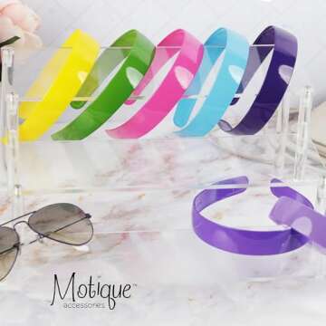 Motique Accessories Black 1 Inch Plastic Hard Headband with Teeth for Women and Girls