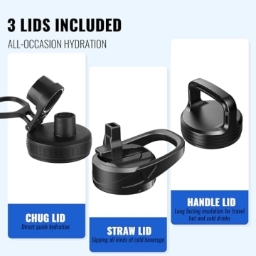 RUBYFLASK 40oz Insulated Water Bottle with Versatile Lids