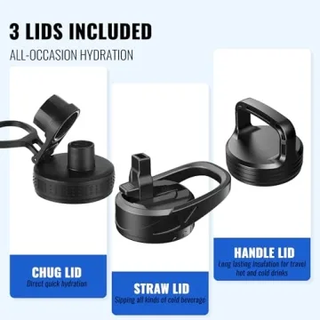 RUBYFLASK 40oz Insulated Water Bottle with Versatile Lids