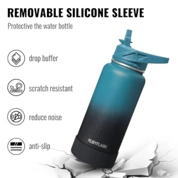 RUBYFLASK 40oz Insulated Water Bottle with Versatile Lids