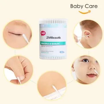 Organic Cotton Swabs 400pcs for Baby and Adult Care
