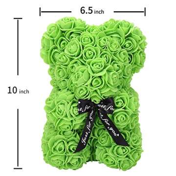 Hand Made ZFDEBY Rose Flower Bear - Gift for All Occasions