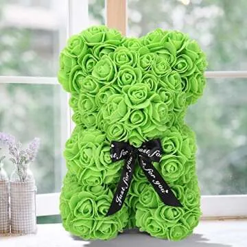 Hand Made ZFDEBY Rose Flower Bear - Gift for All Occasions