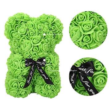 Hand Made ZFDEBY Rose Flower Bear - Gift for All Occasions