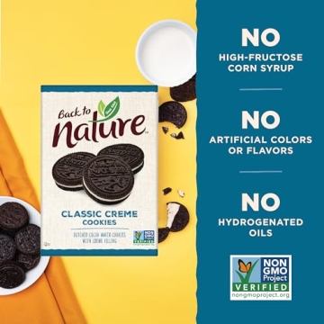 Back to Nature Classic Creme Sandwich Cookies - Dairy Free, Non-GMO, Made with Wheat Flour, Delicious & Quality Snacks, 12 Ounce (Pack of 6)