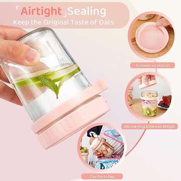 Stylish HomArtist Overnight Oats Containers - 4 Pack