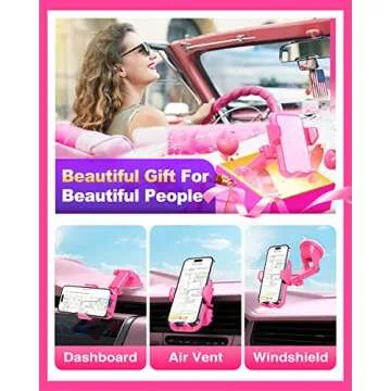 VANMASS Upgraded Pink Phone Holder for Car 2023