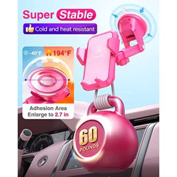VANMASS Upgraded Pink Phone Holder for Car 2023