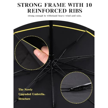 Kalolary 62 Inch Compact Umbrella for All Weather Protection