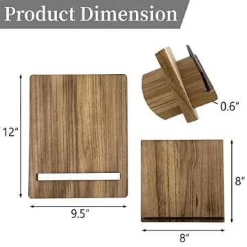 Stylish Wood Cookbook Stand - Adjustable & Space-Saving