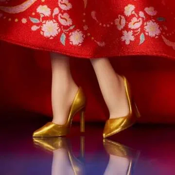 Barbie Lunar New Year Doll Wearing Qipao Dress with Plum Blossom Prints & Golden Accessories, Signature Collection