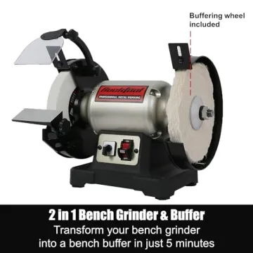 BUCKTOOL 8" Dual Speed Bench Grinder & Buffer