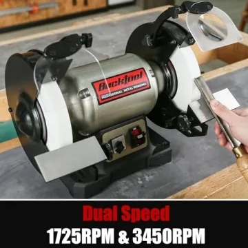 BUCKTOOL 8" Dual Speed Bench Grinder & Buffer