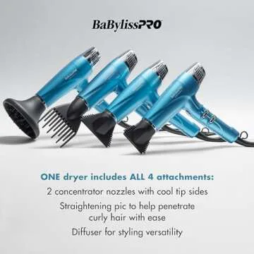 BaBylissPRO Hair Dryer, Nano Titanium Dual Ionic Blow Dryer, Hair Styling Tools & Appliances, BNT9100