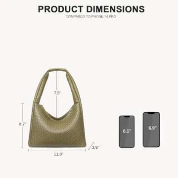 BOSTANTEN Shoulder Bag for Women Trendy Summer Hobo Handbag Purse Top-handlde Tote Bag, Green