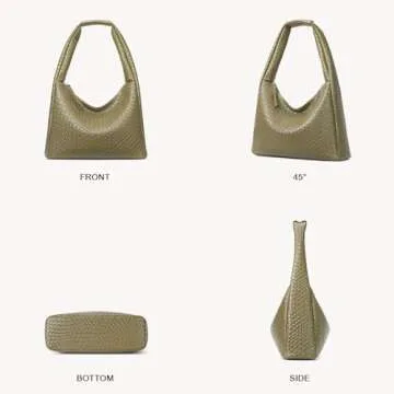 BOSTANTEN Shoulder Bag for Women Trendy Summer Hobo Handbag Purse Top-handlde Tote Bag, Green