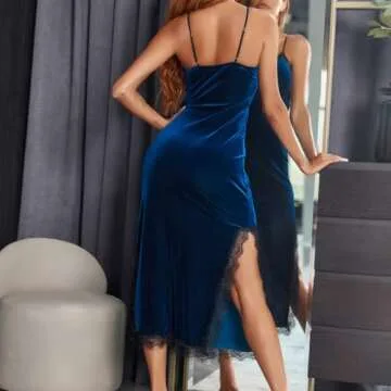 Elegant Long Velvet Nightdress for a Luxurious Sleep