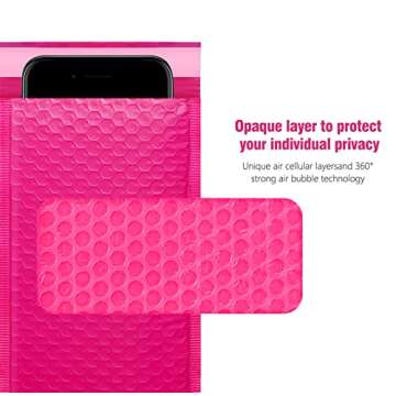 HBlife 6x10 Inches Poly Bubble Mailers Self Seal Hot Pink Padded Envelopes, Pack of 25