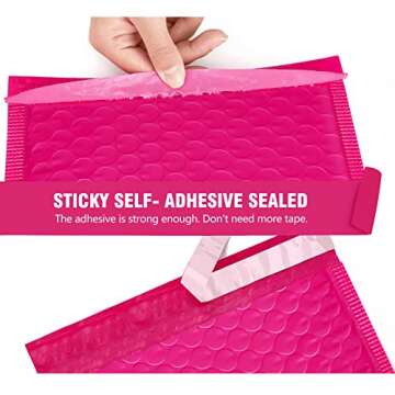 HBlife 6x10 Inches Poly Bubble Mailers Self Seal Hot Pink Padded Envelopes, Pack of 25