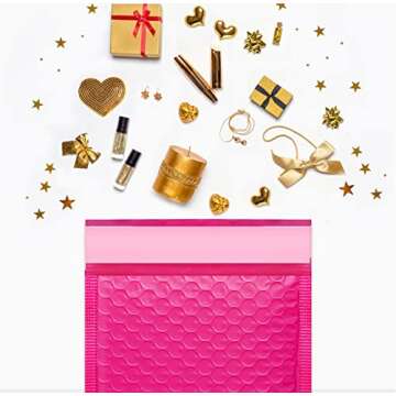 HBlife 6x10 Inches Poly Bubble Mailers Self Seal Hot Pink Padded Envelopes, Pack of 25