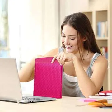 HBlife 6x10 Inches Poly Bubble Mailers Self Seal Hot Pink Padded Envelopes, Pack of 25