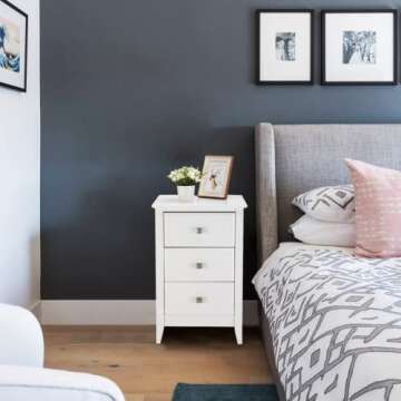 Bonnlo Upgraded White Night Stands for Bedrooms Set of 2, Modern Nightstand with 3 Drawers, Wooden B...
