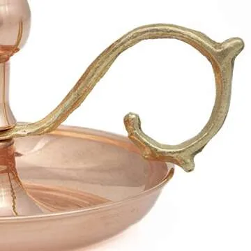 Onart Home - Copper Handmade Candle Holder for Rustic Home Decor with Handle Metal Candle Holders for Pillar Candles Gothic Decor Candlestick Holders (Copper)