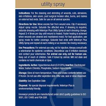 Vetericyn Plus Livestock Utility Spray | Wound Care Spray, Teat Spray, Dermal Cleanser, Safe, Non-To...