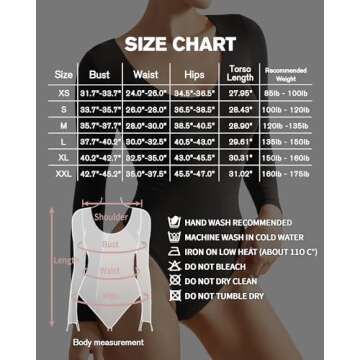 MANGOPOP Double Lined Bodysuit for Women Scoop Neck Long Sleeve Bodysuit Basic Shirts Tops