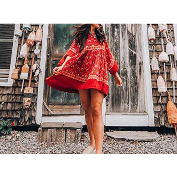 R.Vivimos Summer Bohemian Floral Tunic Dress for Women