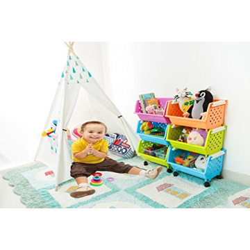 MAGDESIGNER Kids' Toy Storage Organizer with Wheels