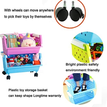 MAGDESIGNER Kids' Toy Storage Organizer with Wheels