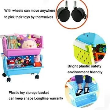 MAGDESIGNER Kids' Toy Storage Organizer with Wheels