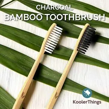 KoolerThings Bamboo Toothbrushes (12 Pk) | BPA Free Soft Bristles | Biodegradable, Compostable, Eco Friendly, Natural, Organic, Vegan