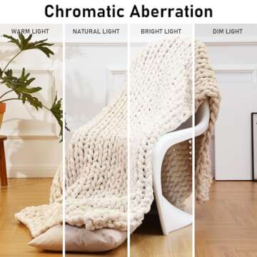 Comtest Chunky Knit Blanket Handmade Soft Throw Blanket Cozy and Warm Cable Knit Blanket for Sofa ＆Home Decor Beige 30x30 in（Kid Throw）
