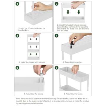 LEHOM 5.3" Slim Storage Cart - Perfect for Small Spaces