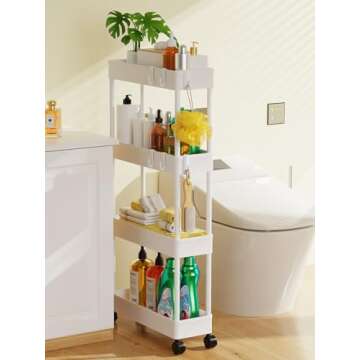 LEHOM 5.3" Slim Storage Cart - Perfect for Small Spaces