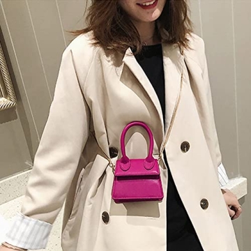 Chic Dark Pink Mini Clutch Purse Crossbody Bag