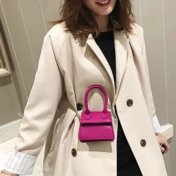 Chic Dark Pink Mini Clutch Purse Crossbody Bag