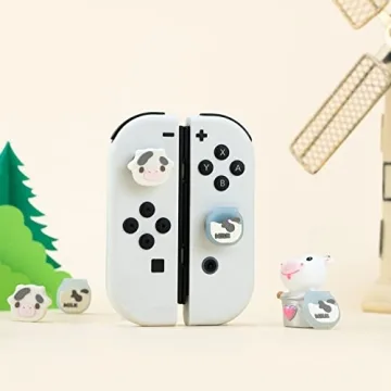 GeekShare Dairy Cow Thumb Grip Caps for Switch Consoles