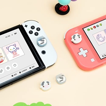 GeekShare Dairy Cow Thumb Grip Caps for Switch Consoles
