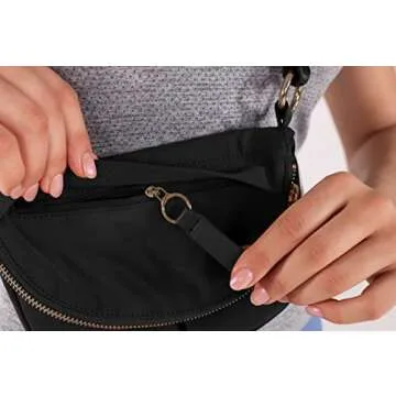 ODODOS 1.2L Mini Crossbody Bag with Adjustable Strap Festival Bag Fanny Pack for Outdoor, Workout, Travel, and Casual, Black