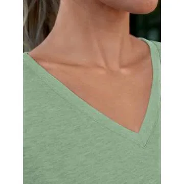 AUTOMET Women’s Trendy V Neck Short Sleeve Tees