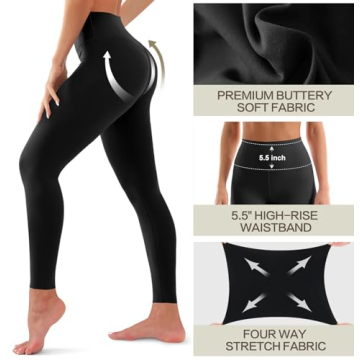 3 Pack Leggings for Women No See-Through High Waisted