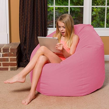 Posh Beanbags X-Large Bean Bag Chair in Solid Pink - 48in