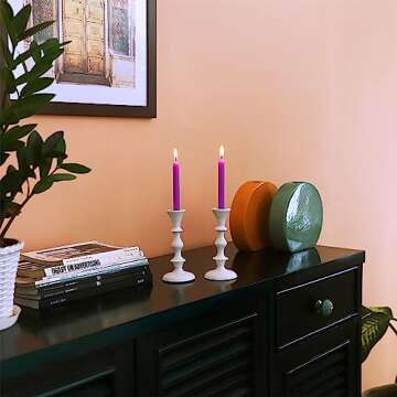 Rely+ White Candle Holders Set of 2 for Home Decor