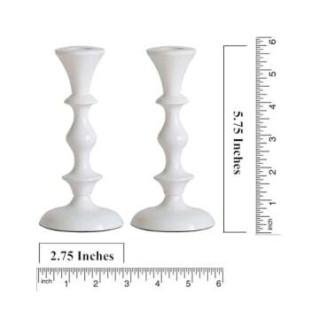 Rely+ White Candle Holders Set of 2 for Home Decor