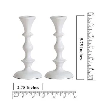 Rely+ White Candle Holders Set of 2 for Home Decor