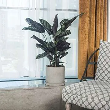 Ekirlin 9 Inch Grey Cement Flower Plant Pot